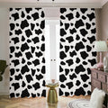Black And White Cow Print Dimout Pencil Pleat Curtains