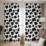 Black And White Cow Print Blackout Pencil Pleat Curtains