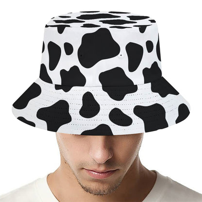 Black And White Cow Print Bucket Hat