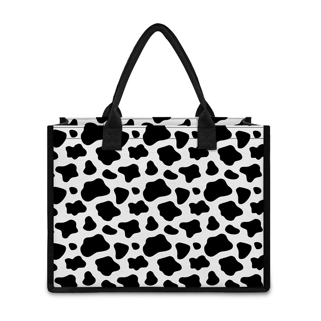 Black And White Cow Print Canvas Tote Bag