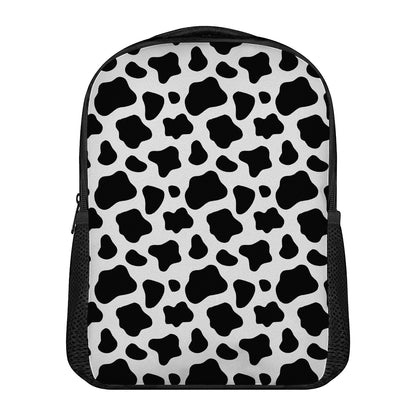 Black And White Cow Print Casual Backpack