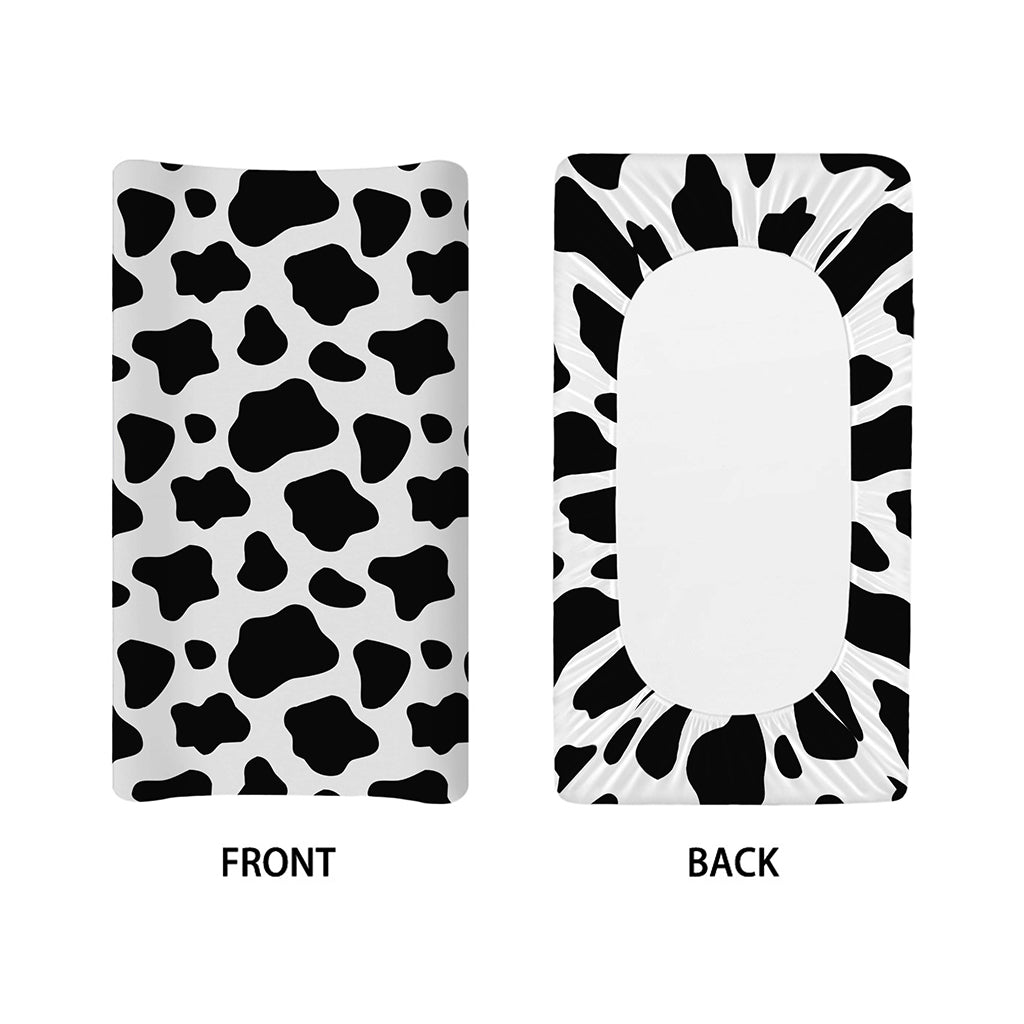 Black And White Cow Print Changing Pad Cover
