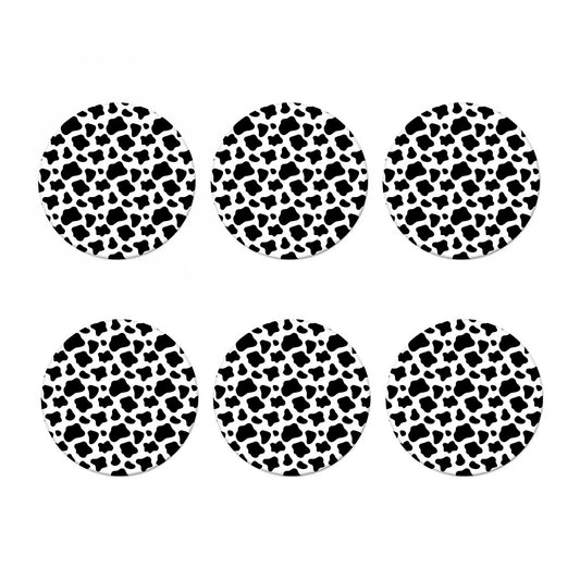 Black And White Cow Print Coaster Set