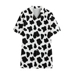 Black And White Cow Print Cotton Hawaiian Shirt