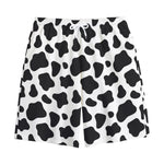 Black And White Cow Print Cotton Shorts