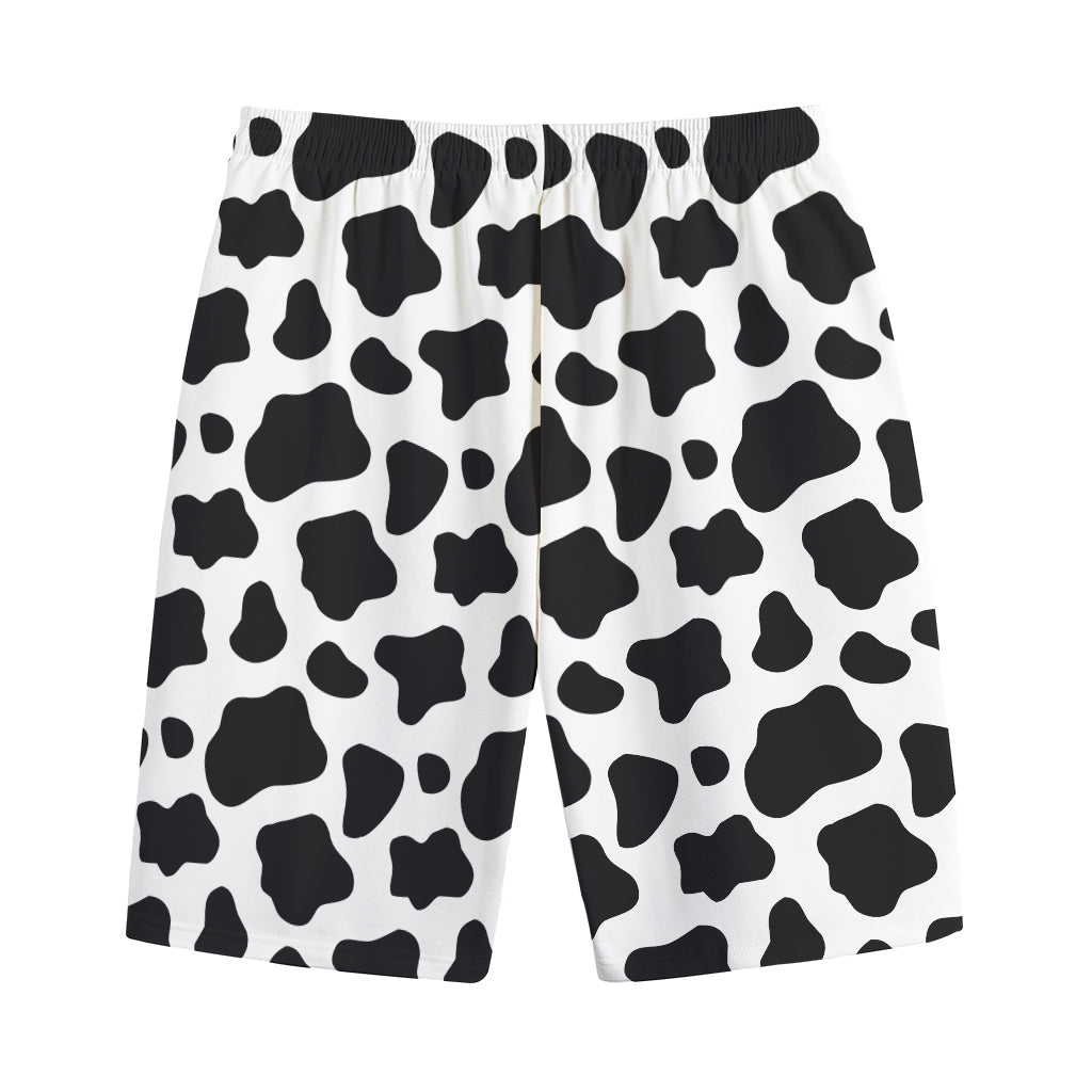 Black And White Cow Print Cotton Shorts