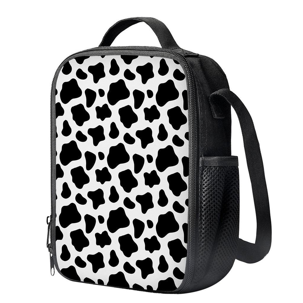 Black And White Cow Print Crossbody Lunch Bag
