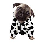 Black And White Cow Print Dog Zip Up Hoodie