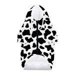 Black And White Cow Print Dog Zip Up Hoodie
