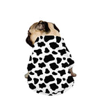 Black And White Cow Print Dog Zip Up Jacket