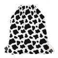 Black And White Cow Print Drawstring Bag