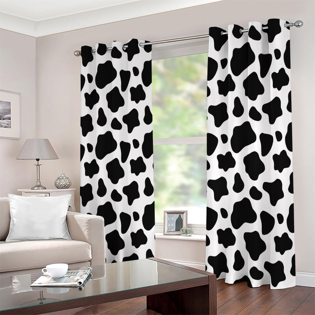 Black And White Cow Print Extra Wide Grommet Curtains