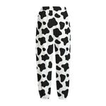 Black And White Cow Print Fleece Lined Knit Pants