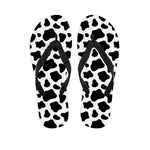 Black And White Cow Print Flip Flops