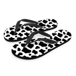 Black And White Cow Print Flip Flops