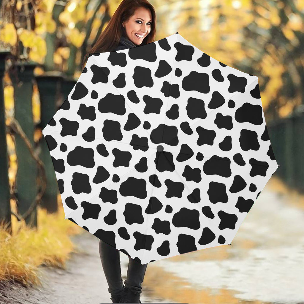 cow print patio umbrella Black And White Cow Print Foldable Umbrella