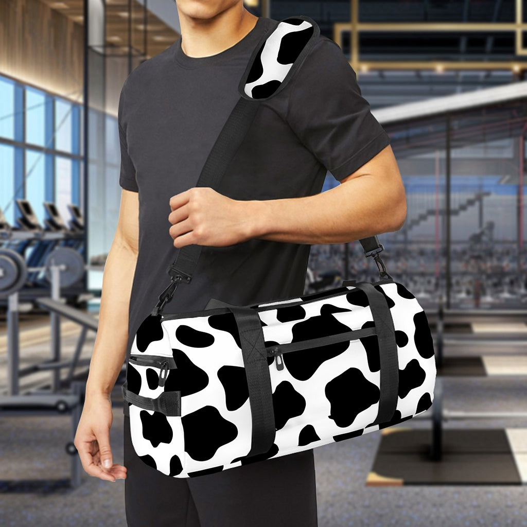 Black And White Cow Print Gym Bag