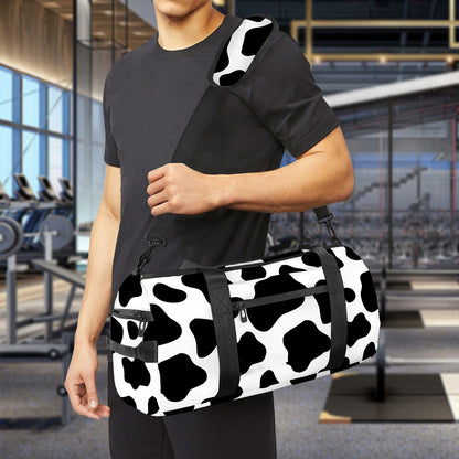 Black And White Cow Print Gym Bag