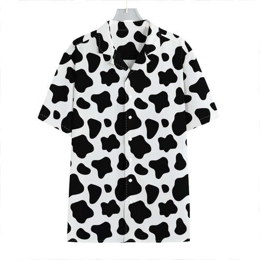 Black And White Cow Print Hawaiian Shirt