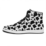 Black And White Cow Print High Top Leather Sneakers