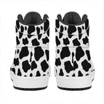 Black And White Cow Print High Top Leather Sneakers