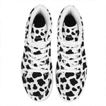 Black And White Cow Print High Top Leather Sneakers