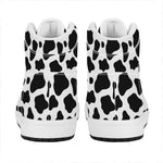 Black And White Cow Print High Top Leather Sneakers