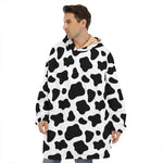 Black And White Cow Print Hoodie Blanket