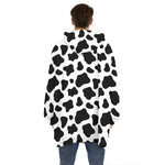 Black And White Cow Print Hoodie Blanket