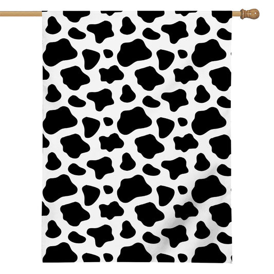 Black And White Cow Print House Flag