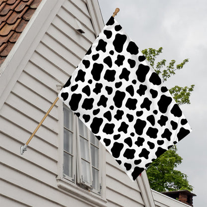 Black And White Cow Print House Flag