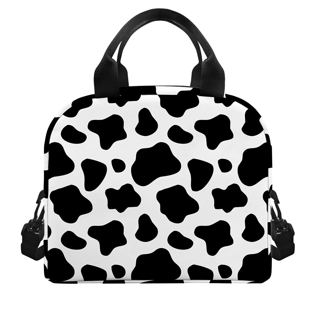 Black And White Cow Print Insulated Lunch Bag