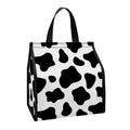 Black And White Cow Print Insulated Lunch Tote