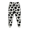 Black And White Cow Print Jogger Pants