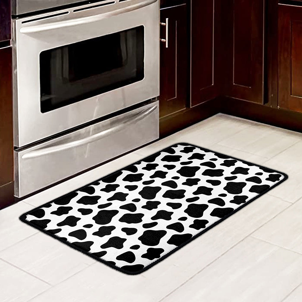 Black And White Cow Print Kitchen Mat