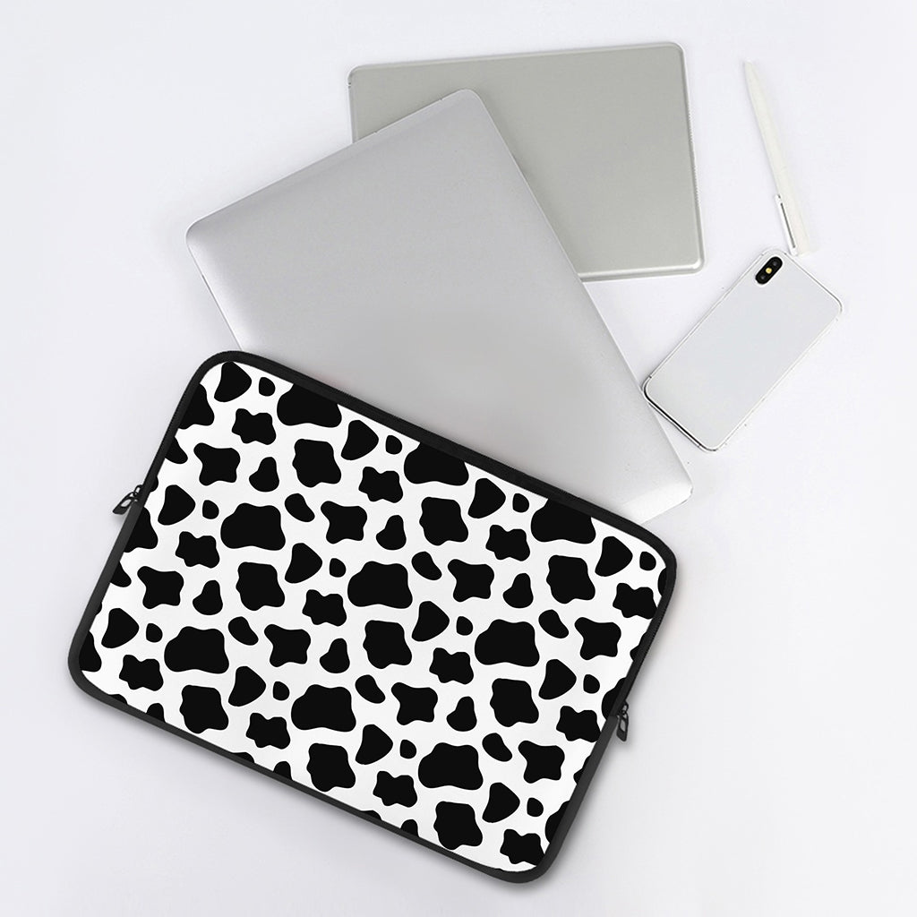Black And White Cow Print Laptop Sleeve