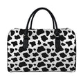 Black And White Cow Print Leather Duffel Bag