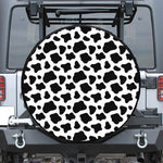 Black And White Cow Print Leather Spare Tire Cover