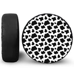 Black And White Cow Print Leather Spare Tire Cover
