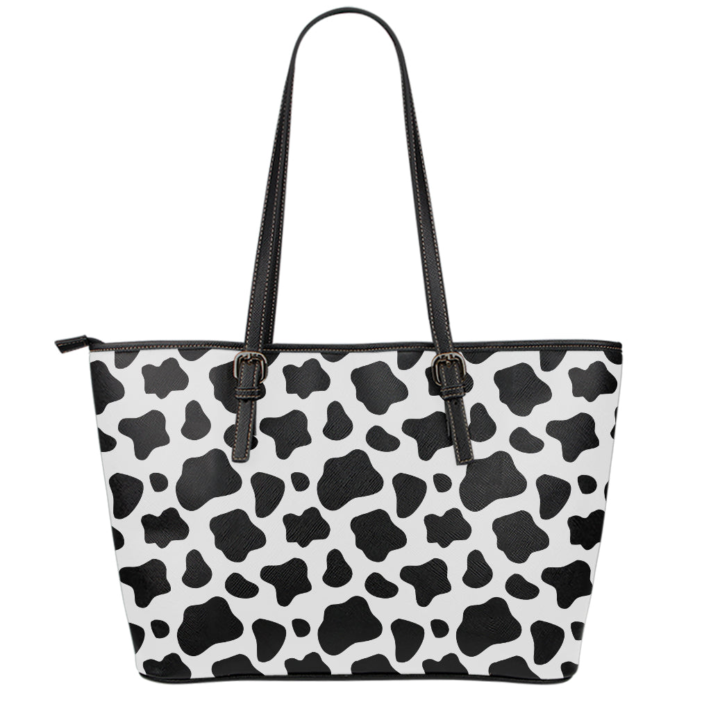 Black And White Cow Print Leather Tote Bag