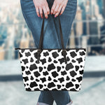 Black And White Cow Print Leather Tote Bag