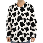 Black And White Cow Print Long Sleeve Baseball Jersey