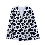 Black And White Cow Print Long Sleeve Short Coat