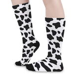 Black And White Cow Print Long Socks