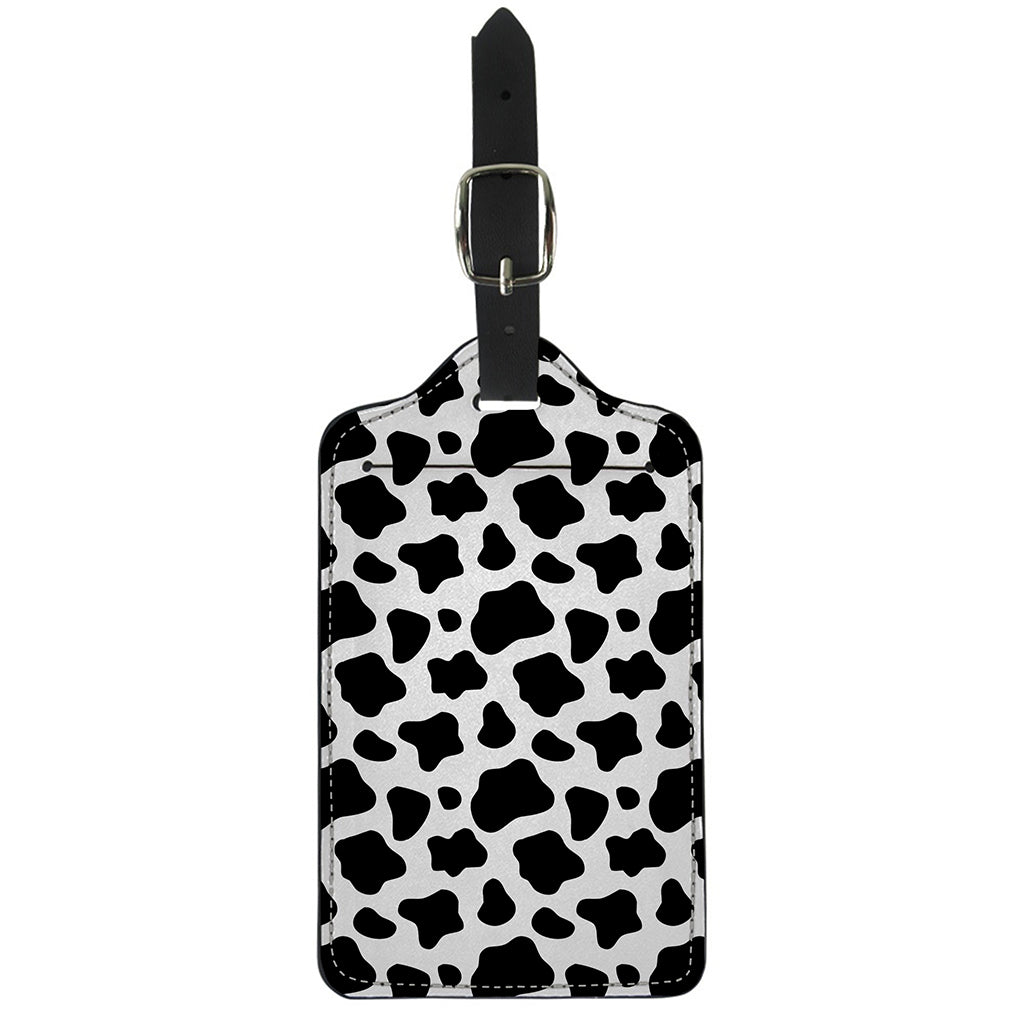 Black And White Cow Print Luggage Tag