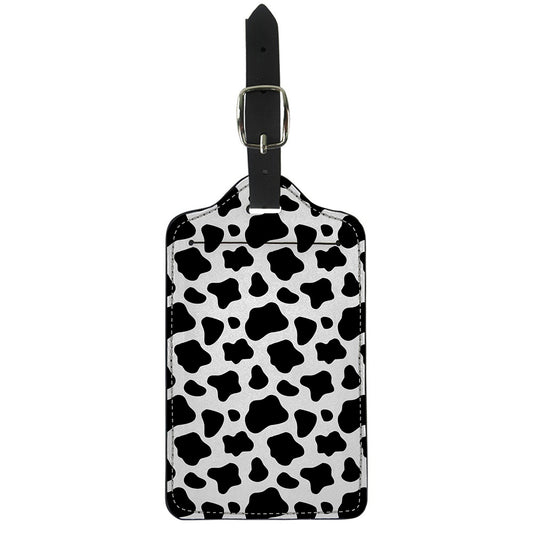 Black And White Cow Print Luggage Tag