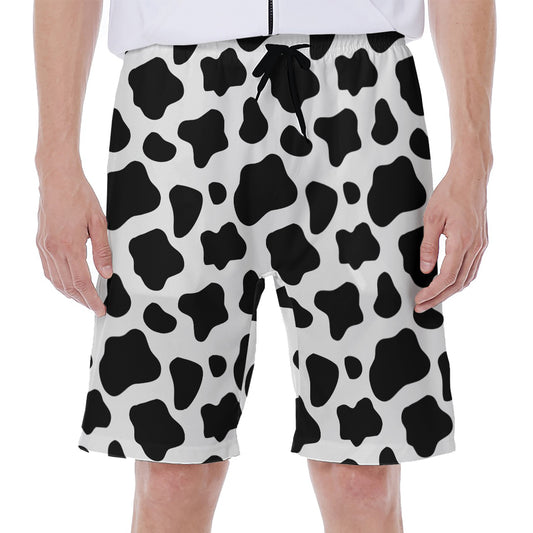 Black And White Cow Print Men's Beach Shorts