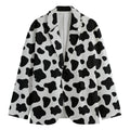 Black And White Cow Print Men's Cotton Blazer