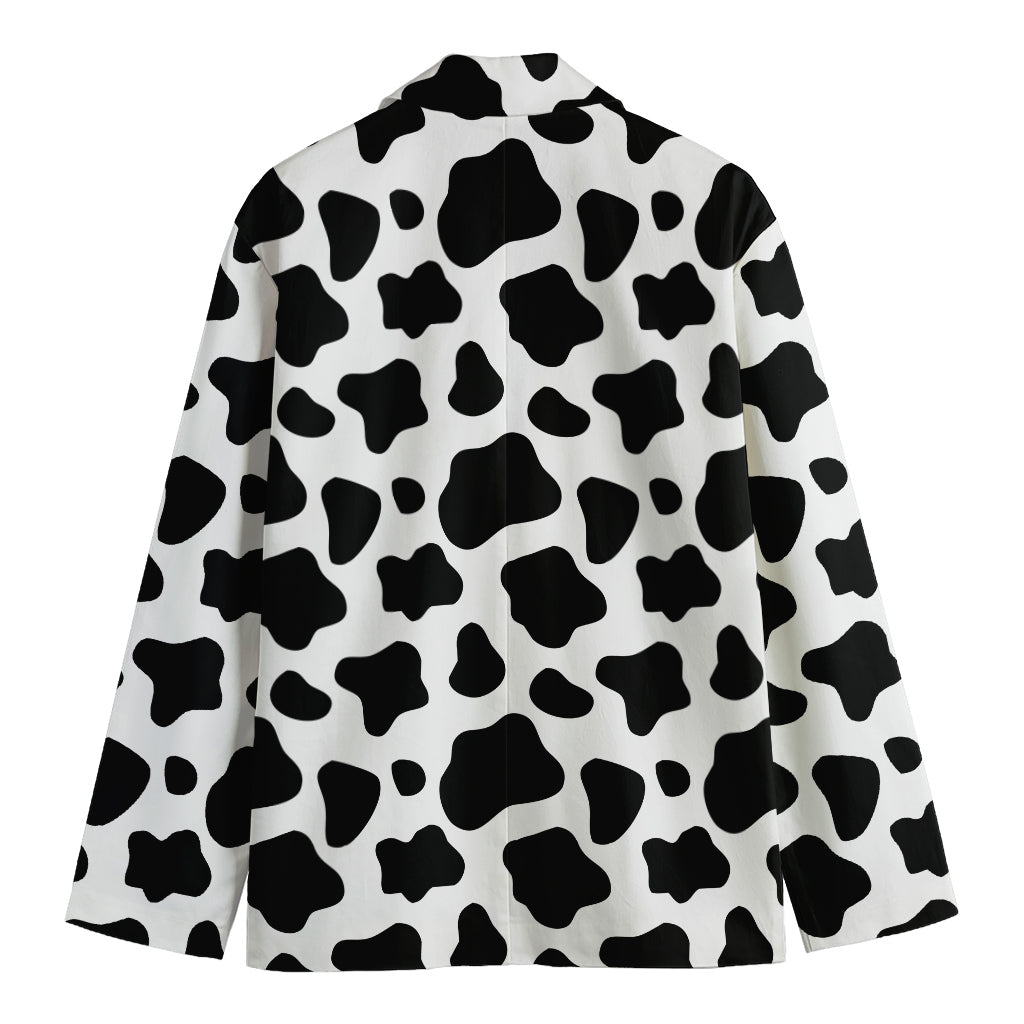 Black And White Cow Print Men's Cotton Blazer