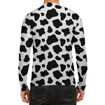 Black And White Cow Print Men's Long Sleeve Rash Guard